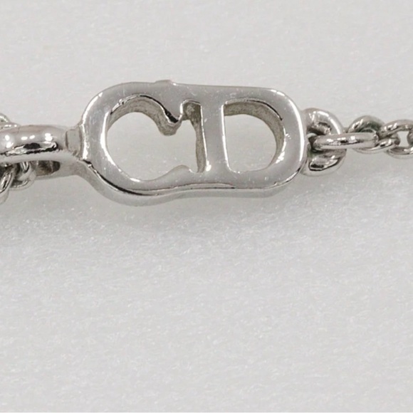 Christian Dior Silver CD Necklace with Pearl Pendant - Picture 3 of 6